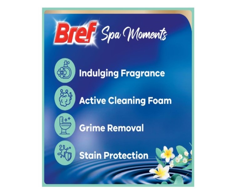 Bref Spa Moments Calmness Rim Block Toilet Cleaner with Essential Oils, 50 g (Pack of 2)