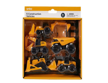 5 Pack Construction Vehicles Set