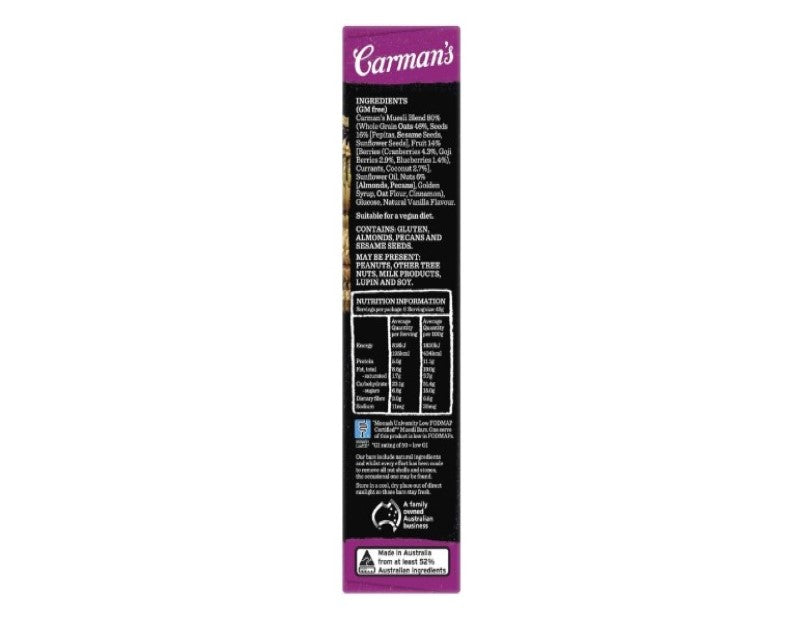 Carman's Muesli Bar Super Berry, 6-pack (270g)