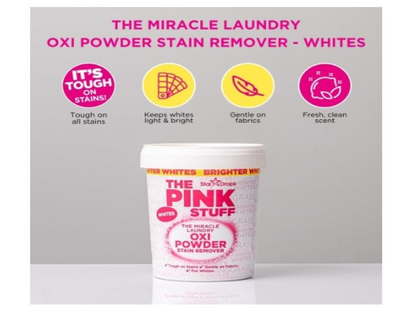 The Pink Stuff Oxi Powder Stain Remover - Whites, 1 kilograms