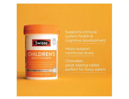 Swisse Ultivite Children's Multivitamin - with B Vitamins, Magnesium, Iron And More to Support General Health - 120 Tablets