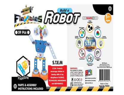 Construct IT Flexibles Robot Building Set with Tools Included - 59 Pieces Toy Robot Construction Set