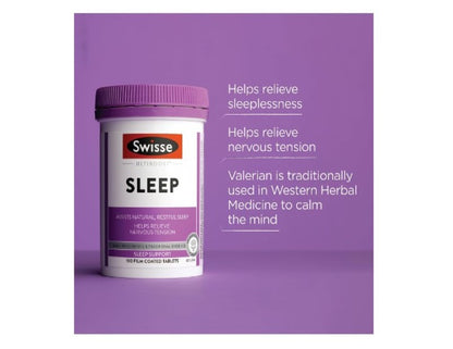 Swisse Ultiboost Sleep with Magnesium and Valerian - Helps Relieve Nervous Tension & Assists Natural, Restful Sleep - 100 Tablets