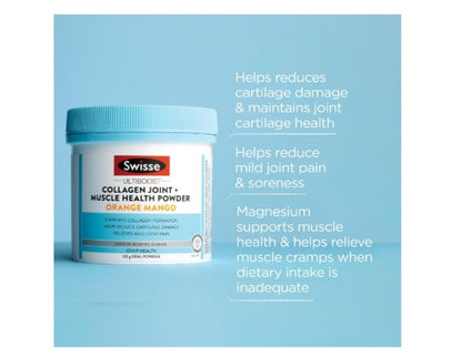 Swisse Ultiboost Collagen Joint + Muscle Health Powder - Relieves Mild Joint Pain - 162g