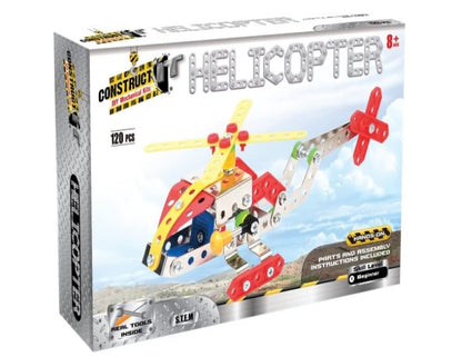 Construct IT Helicopter - 120 Piece Helicopter Construction Kit - STEM Toys for 8+ Year Olds - Build Your Own Metal Helicopter