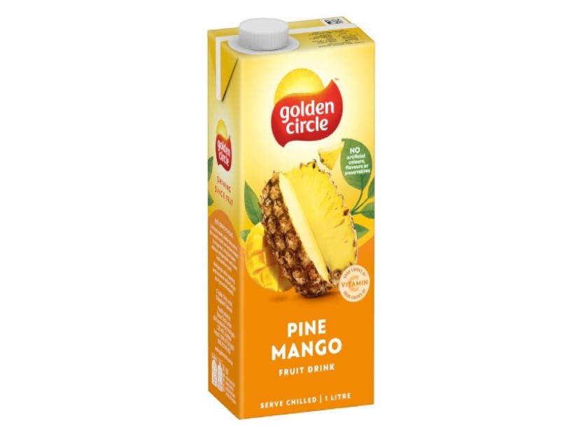 Golden Circle Pineapple and Mango Fruit Drink Flavoured Tetra Drink Carton No Artificial Colours, Flavours or Preservatives 1L