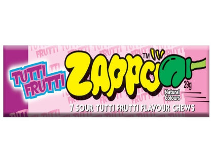 ZAPPO Sour Tutti Frutti Flavoured Chews - (Bulk Pack of 30 Sticks)