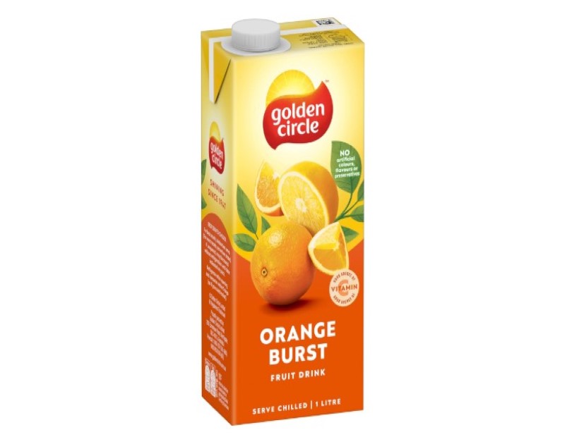 Golden Circle Orange Fruit Drink Flavoured Tetra Drink Carton No Artificial Colours, Flavours or Preservatives 1L