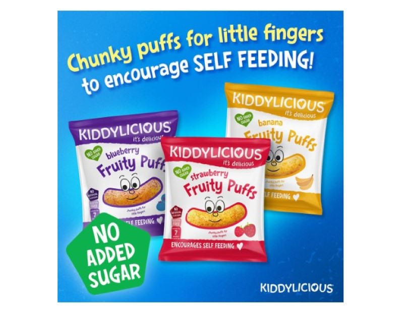 Kiddylicious Gluten-Free Strawberry Puffs Multipack, 40g (Pack of 3)