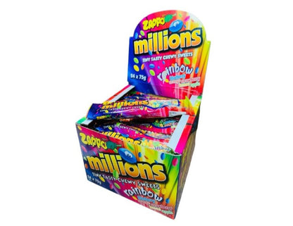 ZAPPO Millions Rainbow Chewy Sweets - (Bulk Pack of 24 x 75g)