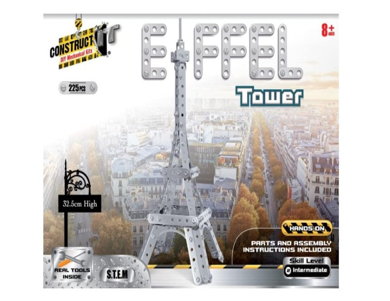 Construct IT Eiffel Tower - 225 Pieces Paris Monument Construction Set - STEM Education Toys for 8+ Year Olds - Build Your Own Eiffel Tower