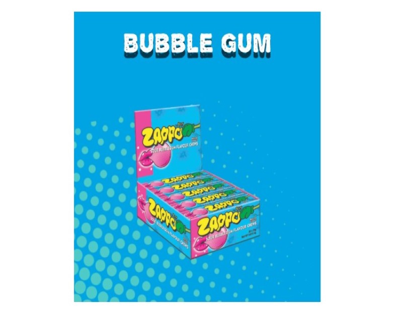 ZAPPO Sour Flavoured Bubblegum Chews - (Bulk Pack of 30 Sticks)