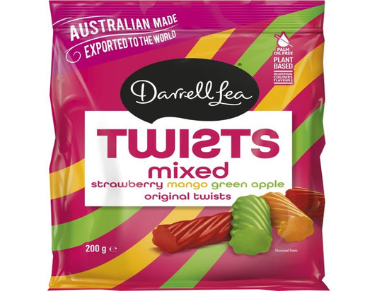 Darrell Lea Twists Mixed Flavours 200g - 2 Pack