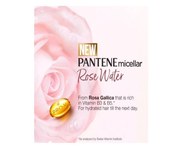 Pantene Pro-V Blends Micellar Rosewater Moisturising Shampoo, Restoring Moisture For Dry Hair 530ml