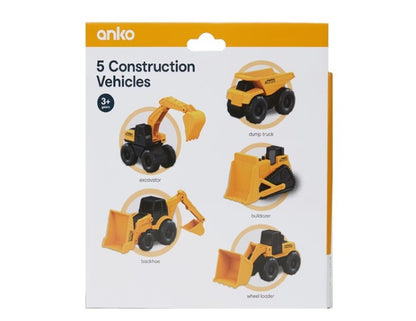 5 Pack Construction Vehicles Set