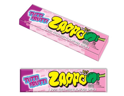 ZAPPO Sour Tutti Frutti Flavoured Chews - (Bulk Pack of 30 Sticks)