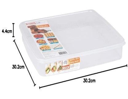 Décor Food Storage Container for Pastry Sheets, Slices and Pita Breads 2.5L,White