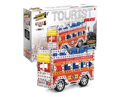 Construct IT MEGA Tourist Bus - 563 Piece Tourist Bus Construction Kit  - Build Your Own Metal Tourist Bus