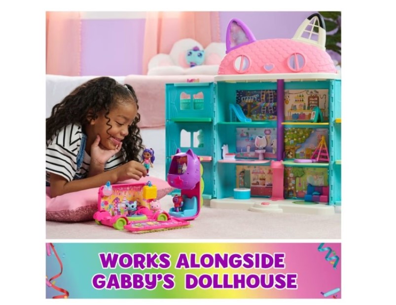 DreamWorks Gabby's Dollhouse Purrfect Party Bus Playset