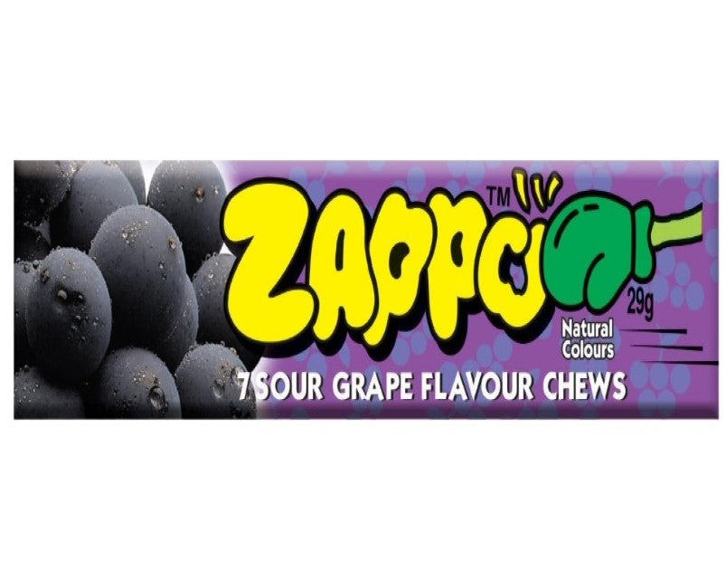 ZAPPO Sour Grape & Strawberry Chews - 4 Pack (116g)