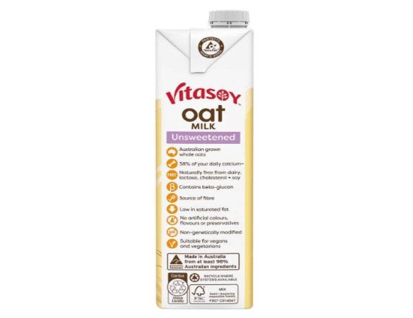 Vitasoy Unsweetened Long Life Oat Milk 1Lire