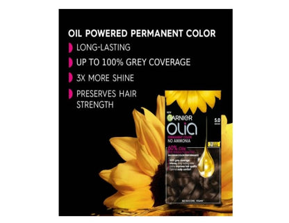 Garnier, Permanent Hair Colour, Ammonia Free and Nourishing, Olia, 4.15 Iced Chocolate