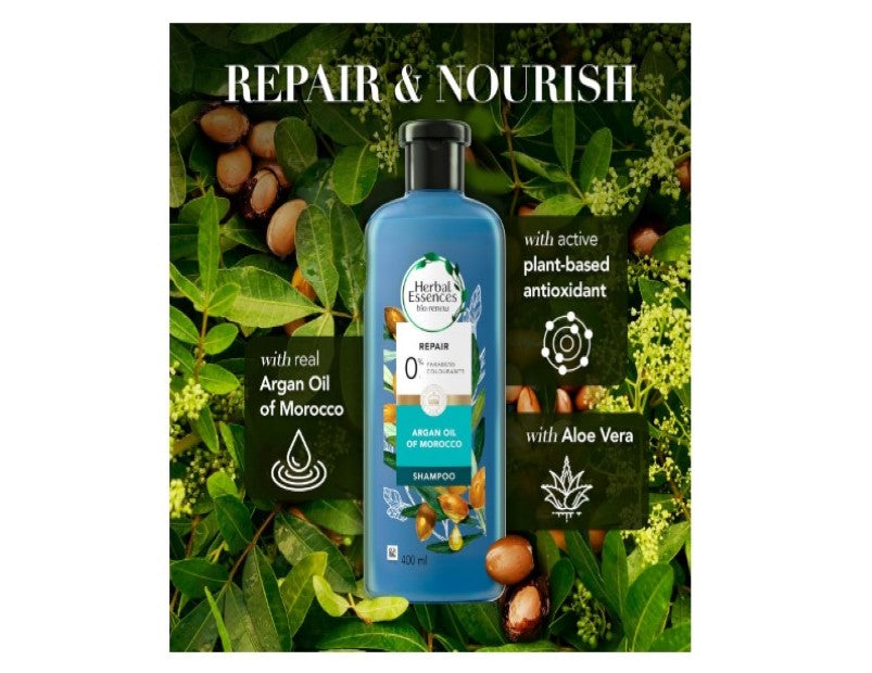 Herbal Essences Bio Renew Repair Shampoo with Argan Oil of Morocco, 400ml