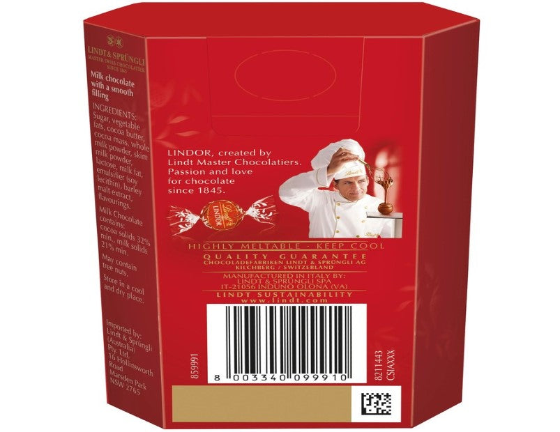 Lindt Lindor Milk Chocolate 50g - 3 Pack