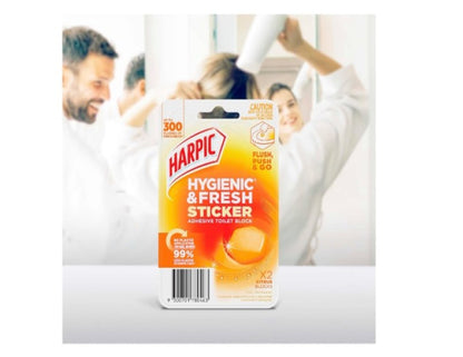 Harpic Hygienic & Fresh Sticker Citrus Toilet Block (Pack of 2)