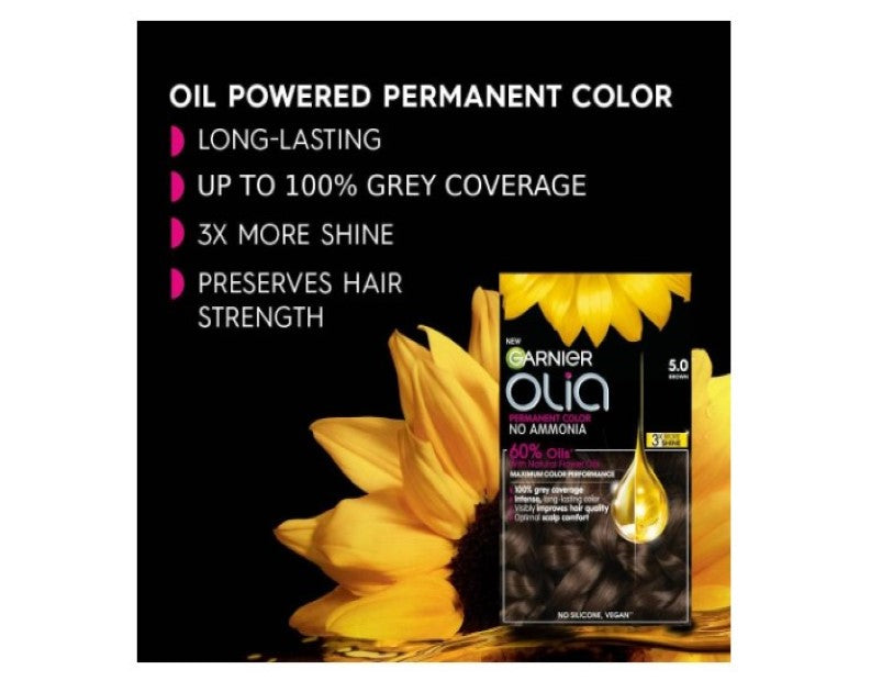 Garnier, Permanent Hair Colour, Ammonia Free and Nourishing, Olia, 2P Platinum Black