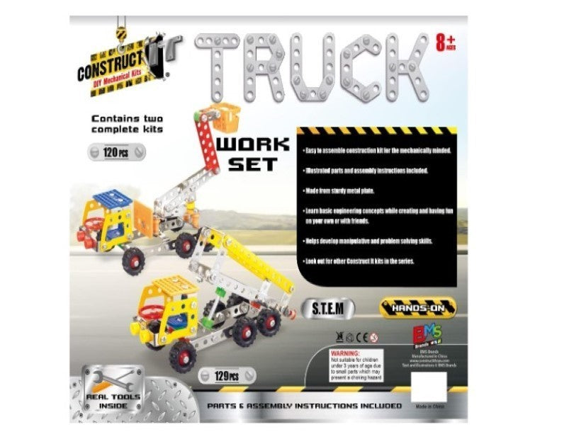 Construct IT Truck - 120 Piece Truck Construction Kit - Build Your Own Metal Truck