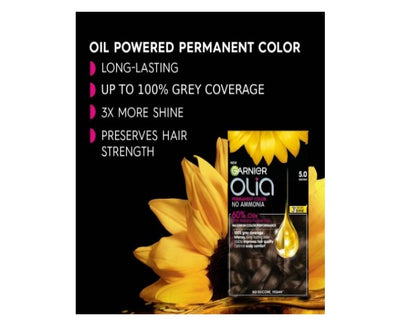 Garnier, Permanent Hair Colour, Ammonia Free and Nourishing, Olia, 5.3 Golden Brown