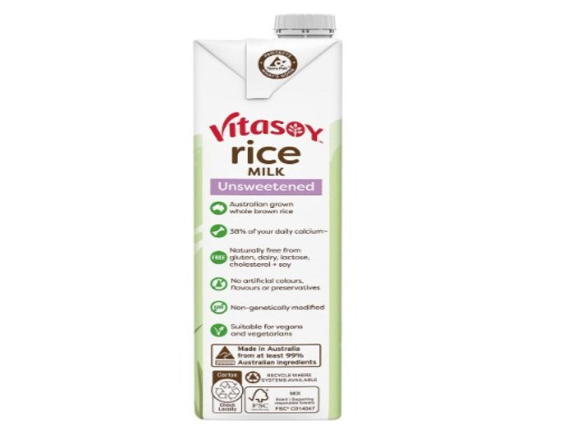 Vitasoy Unsweetened Long Life Rice Milk 1 Litre