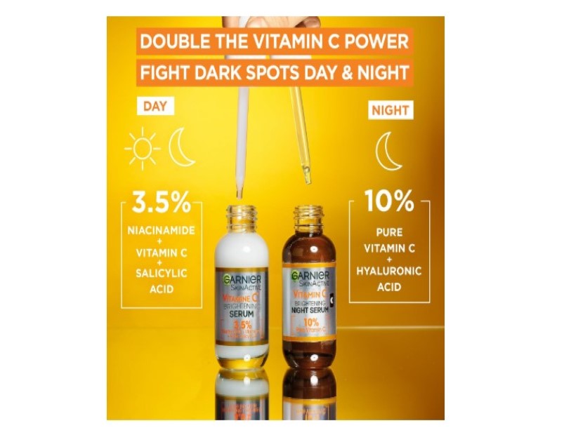 Garnier Skin Active, Face Serum, Brightening and Anti-Dark Spots, 3.5Percentage Vitamin C, 30 ml