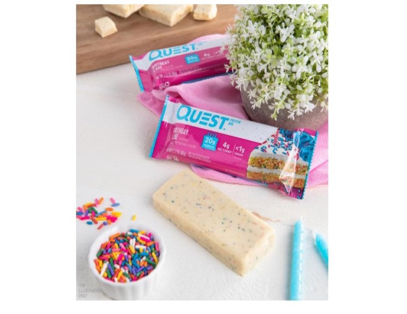 Quest Nutrition Birthday Cake Protein Bar, High Protein, Low Carb, Keto Friendly, 12 Count