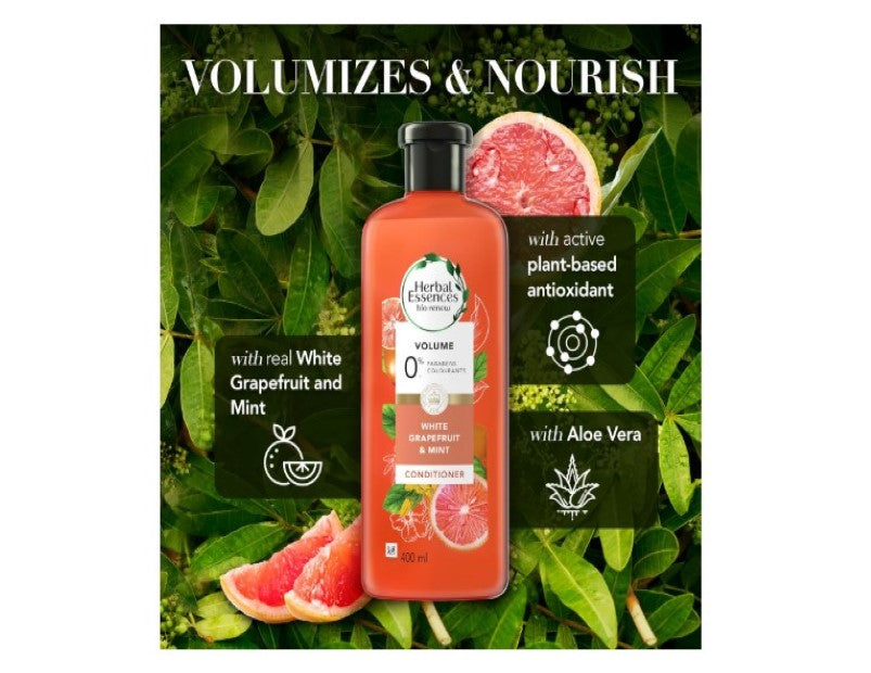 Herbal Essences Bio, Renew Whitegrapefruit and Mint Volumising Conditioner For Fine Hair 400ml