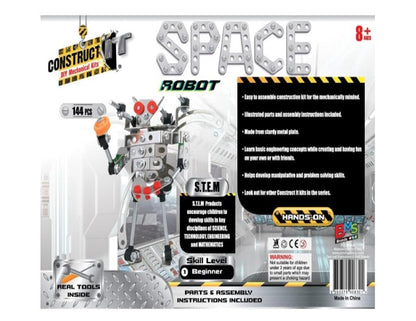 Construct IT Space Robot - 144 Piece Robot Construction Kit- Build Your Own Metal Space Robot