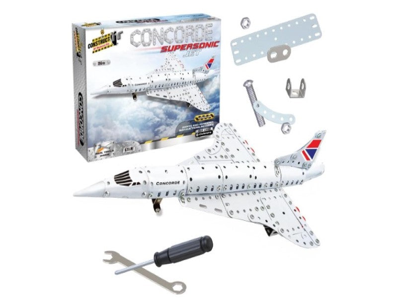 Construct IT Aero Concorde Construction Set - 255 Pieces Concorde  - Build Your Own Supersonic Aircraft- Construction Toys for Boys Age 8-12