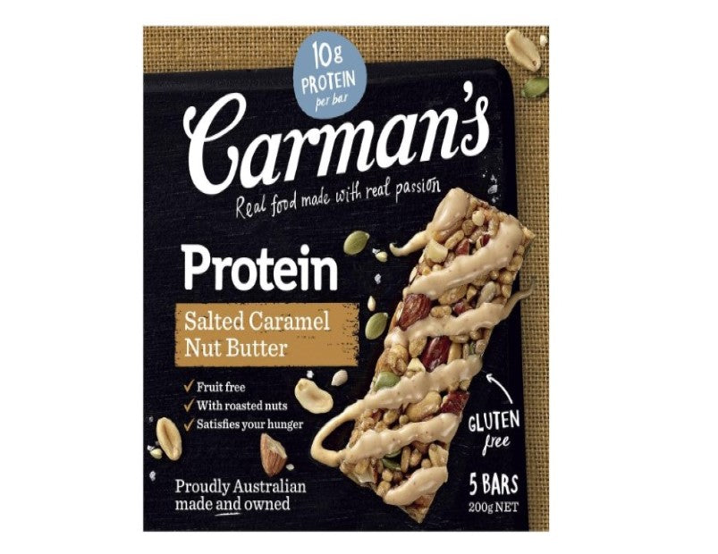 Carman's Salted Caramel Nut Butter Gourmet Protein Bars, 5-pack (200g)