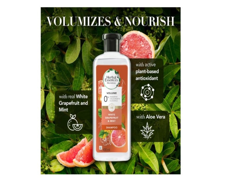 Herbal Essences Bio, Renew Whitegrapefruit and Mint Volumising Shampoo For Fine Hair 400ml