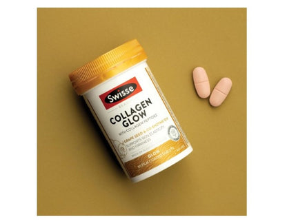 Swisse Beauty Collagen Glow With Collagen Peptides - Supports Skin Elasticity & Firmness With Vitamin C - 60 Tablets