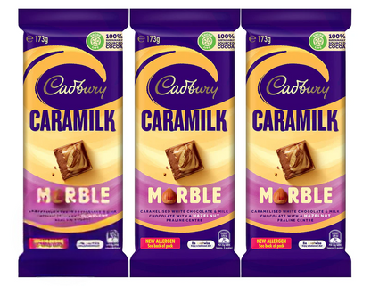 Cadbury Caramilk Marble Chocolate Bar 173g 3 pack