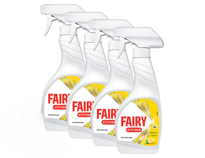 Fairy Lemon Dish & Kitchen Spray 450mL - 4 Pack