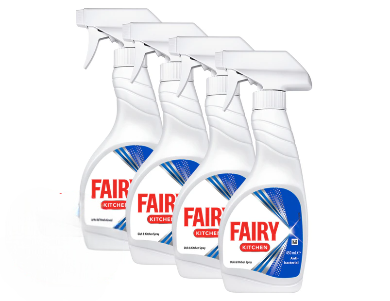 Fairy Kitchen Dish & Kitchen Antibacterial Spray 450mL - 4 Pack