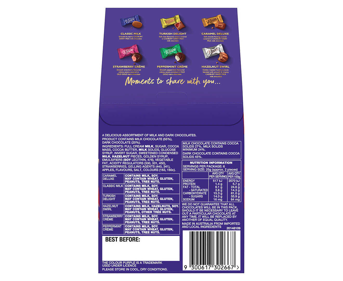 Cadbury Roses Gift Pouch 150g (3 pack)