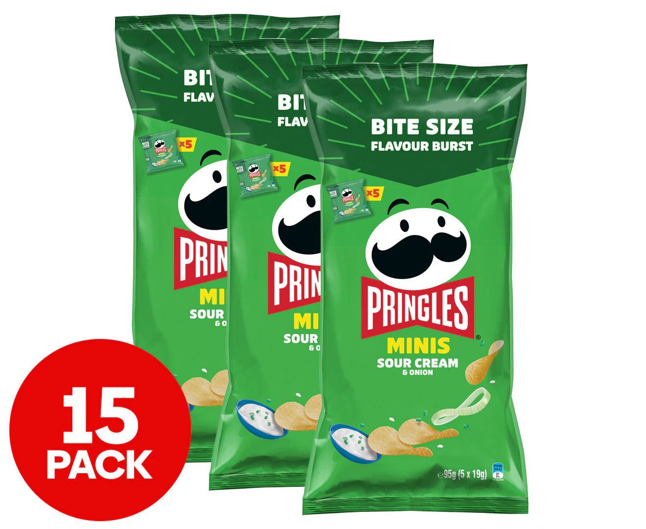 Pringles Minis Sour Cream & Onion 95g - 3 Pack