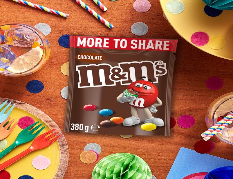 M&M's Milk Chocolate Snack & Share Party Bag 380g - 2 Pack