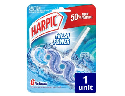 Harpic Fresh Power Toilet Block Cleaner, Marine Splash, 39g