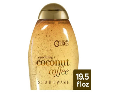 OGX Smoothing + Coconut Coffee Exfoliating Body Scrub with Arabica Coffee & Coconut Oil, Paraben-Free with Sulfate-Free Surfactants