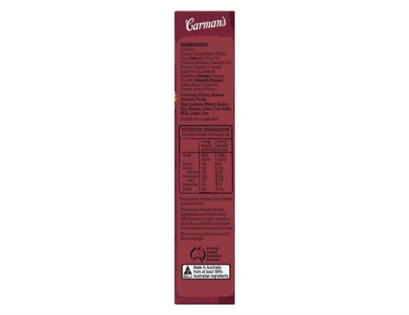 Carman's Muesli Bar Classic Fruit & Nut, 6-pack (270g)